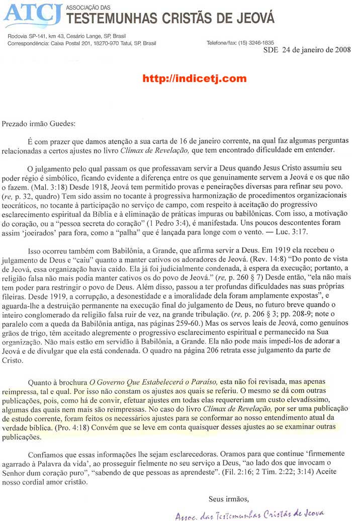 Carta Torre Resposta da Torre Revelação