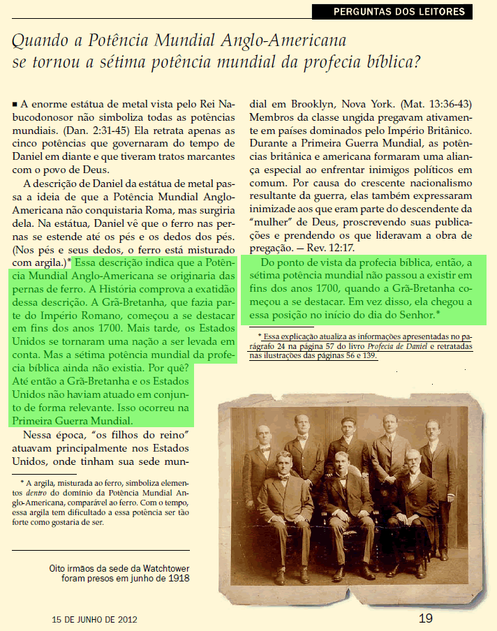 Profecias de Daniel mudadas pelas Testemunhas de Jeová