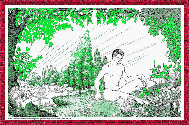 adao perfeito sem sexo Ilustração do livro Do Paraíso Perdido ao Paraíso Recuperado, páginas 20 e 21.